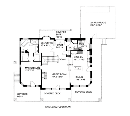 House Plan 86628 with 2 Beds, 3 Baths, 2 Car Garage First Level Plan