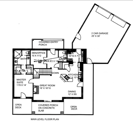 House Plan 86658 with 3 Beds, 3 Baths, 2 Car Garage First Level Plan