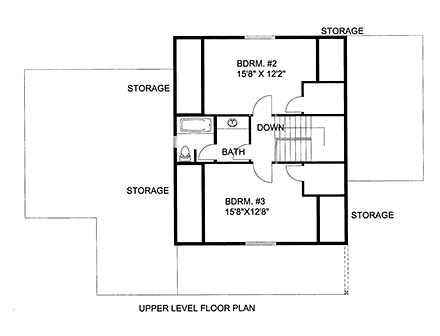 Contemporary, Traditional House Plan 86661 with 3 Beds, 4 Baths, 2 Car Garage Second Level Plan