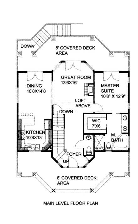 House Plan 86688 with 4 Beds, 4 Baths First Level Plan