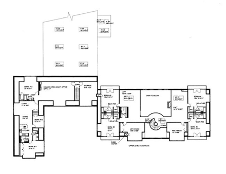 Tudor House Plan 86706 with 15 Beds, 13 Baths, 5 Car Garage Second Level Plan