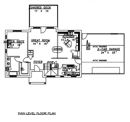 Traditional House Plan 86715 with 3 Beds, 3 Baths, 2 Car Garage First Level Plan