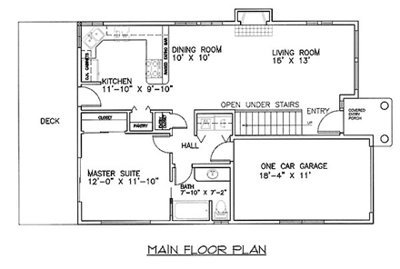 Craftsman House Plan 86749 with 3 Beds, 2 Baths, 1 Car Garage First Level Plan