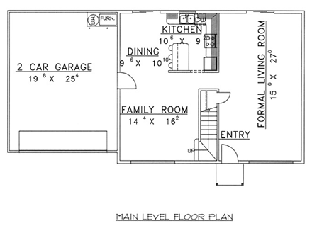 Traditional House Plan 86751 with 3 Beds, 2 Baths, 2 Car Garage First Level Plan
