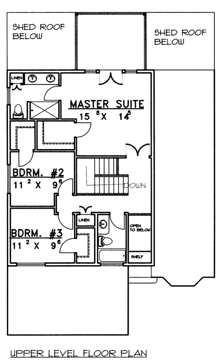 Traditional House Plan 86783 with 3 Beds, 4 Baths, 2 Car Garage Second Level Plan