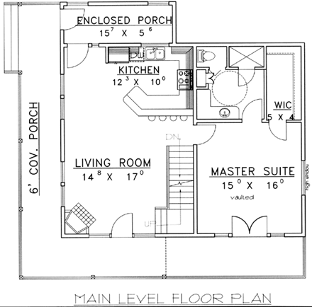 Country House Plan 86803 with 2 Beds, 3 Baths First Level Plan