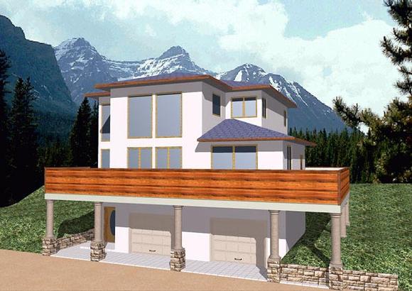 Contemporary House Plan 86825 with 3 Beds, 2 Baths, 2 Car Garage Elevation