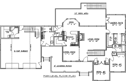 Craftsman House Plan 86849 with 5 Beds, 5 Baths, 2 Car Garage First Level Plan