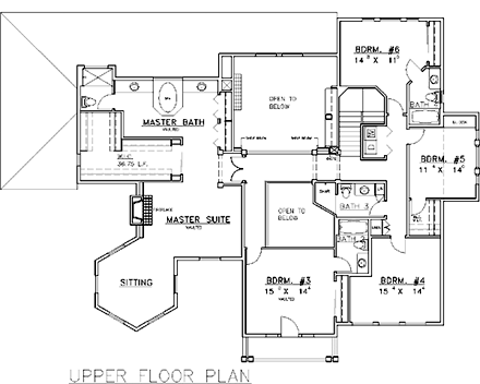 Victorian House Plan 86852 with 6 Beds, 6 Baths Second Level Plan