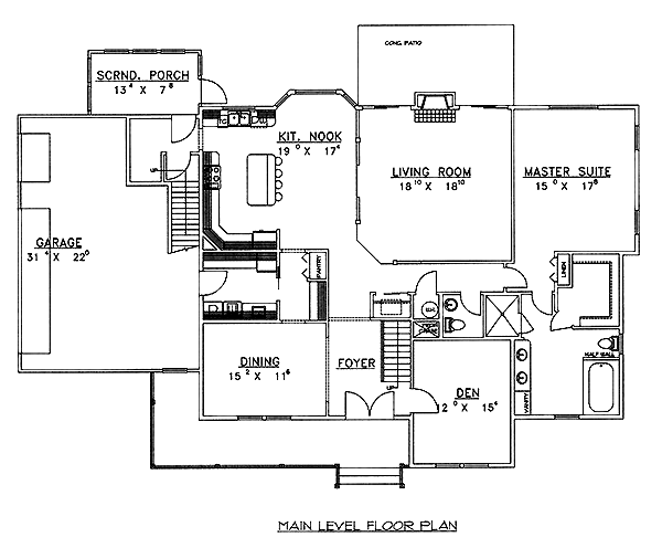 House Plan 86854 - Country Style with 2981 Sq Ft, 3 Bed, 3 Bath