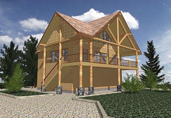 House Plan 86862 with 2 Beds, 1 Baths, 3 Car Garage Elevation