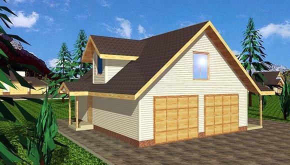 2 Car Garage Apartment Plan 86864 with 2 Beds, 2 Baths Elevation