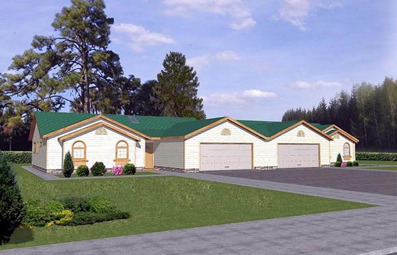 Traditional Multi-Family Plan 86867 with 6 Beds, 4 Baths, 4 Car Garage Elevation