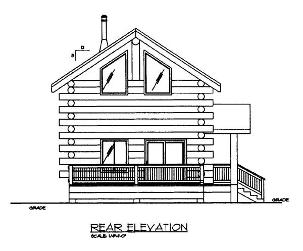 Log House Plan 86870 Rear Elevation
