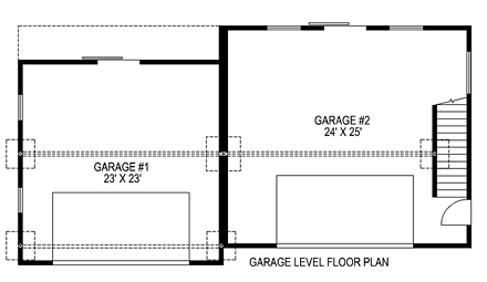 4 Car Garage Apartment Plan 86883 with 3 Beds, 2 Baths First Level Plan