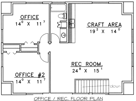 House Plan 86885, 4 Car Garage Second Level Plan