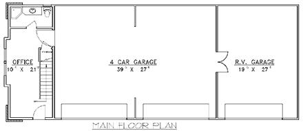 5 Car Garage Plan 86894, RV Storage First Level Plan