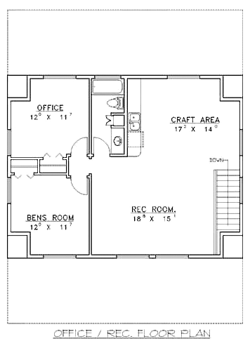 4 Car Garage Apartment Plan 86898 with 2 Beds, 1 Baths Second Level Plan