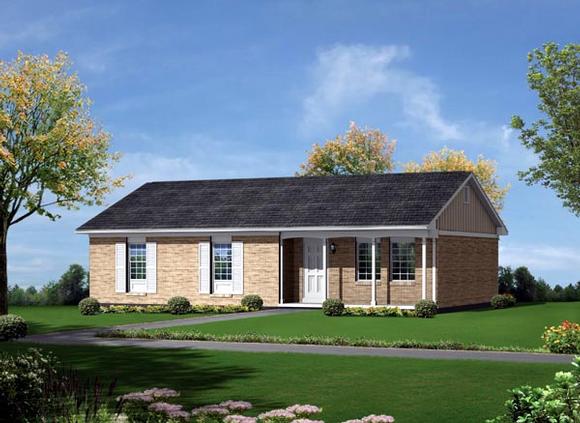 Ranch House Plan 86922 with 3 Beds, 2 Baths Elevation