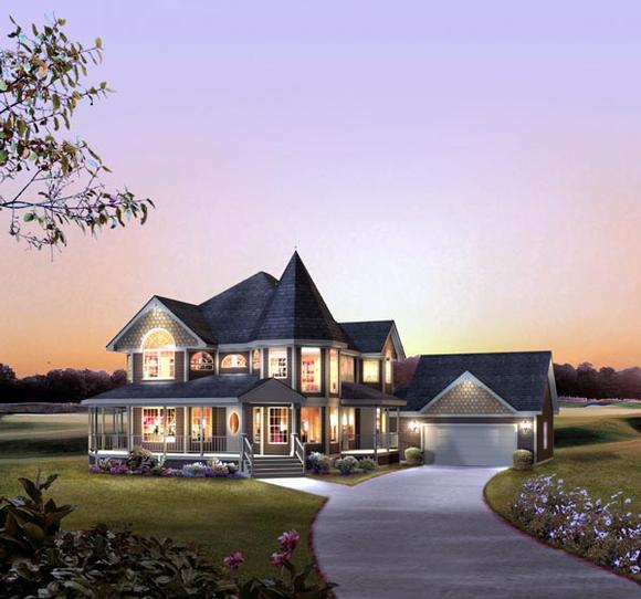 Country, Farmhouse, Victorian House Plan 86939 with 4 Beds, 3 Baths, 2 Car Garage Elevation