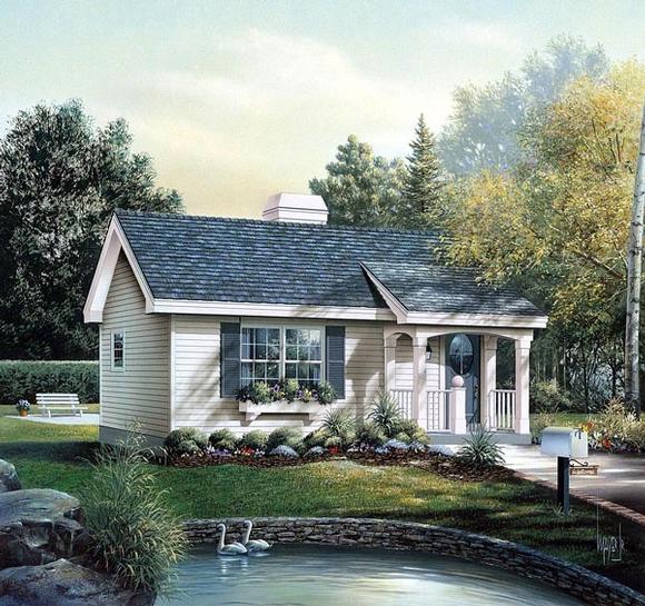 Cabin, Colonial, Cottage, Country, Ranch House Plan 86955 with 1 Beds, 1 Baths Elevation