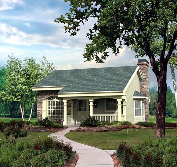 Cabin, Cottage, Country, Ranch House Plan 86987 with 2 Beds, 1 Baths, 1 Car Garage Elevation