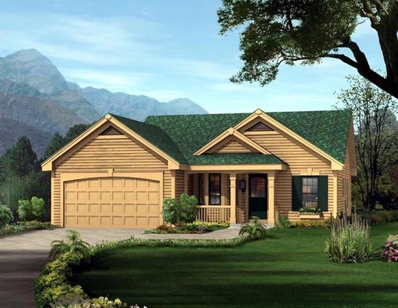 Cabin, Cottage, Ranch, Traditional House Plan 86992 with 3 Beds, 2 Baths, 2 Car Garage Elevation
