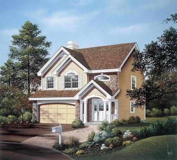 Traditional House Plan 86994 with 3 Beds, 3 Baths, 2 Car Garage Elevation