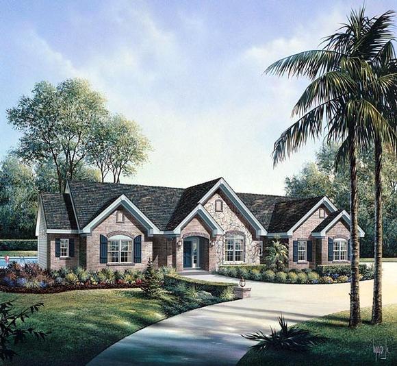 Retro, Traditional House Plan 86997 with 3 Beds, 3 Baths, 2 Car Garage Elevation