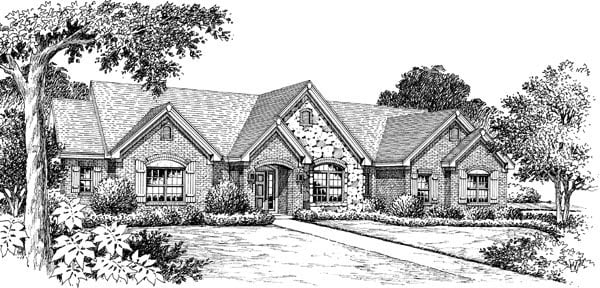 Retro, Traditional Plan with 2695 Sq. Ft., 3 Bedrooms, 3 Bathrooms, 2 Car Garage Picture 4
