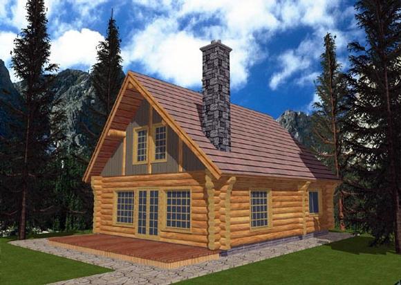 Log House Plan 87006 with 1 Beds, 1 Baths Elevation