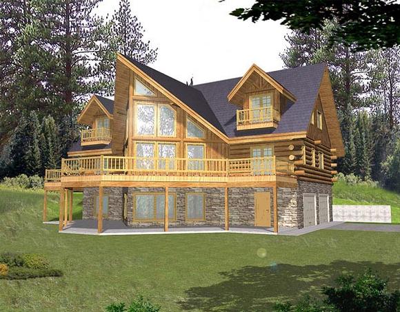 Contemporary, Log House Plan 87022 with 3 Beds, 3 Baths, 2 Car Garage Elevation