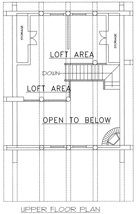 Log House Plan 87028 with 1 Beds, 1 Baths Second Level Plan