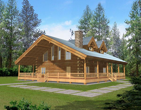 House Plan 87038 - Log Style with 2986 Sq Ft, 1 Bed, 1 Bath