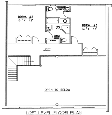 Contemporary, Log House Plan 87040 with 3 Beds, 3.5 Baths, 3 Car Garage Second Level Plan