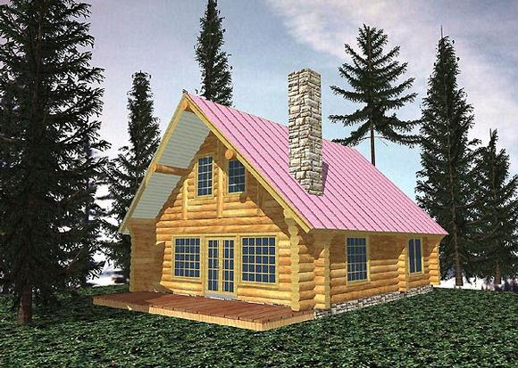 Log House Plan 87070 with 1 Beds, 1 Baths Elevation