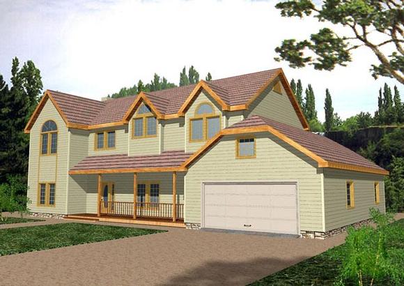 Traditional House Plan 87076 with 6 Beds, 3.5 Baths, 2 Car Garage Elevation