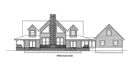 Country, Log, Ranch House Plan 87125 with 3 Beds, 3 Baths, 1 Car Garage Elevation
