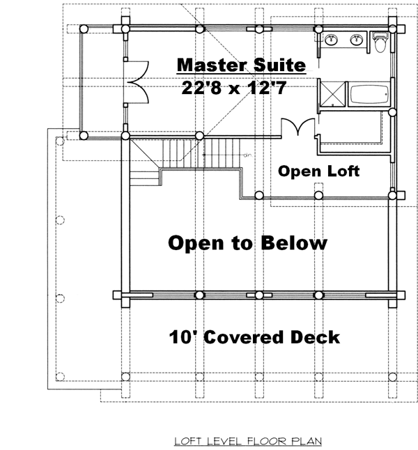 Log, Narrow Lot House Plan 87162 with 3 Beds, 3 Baths Level Two