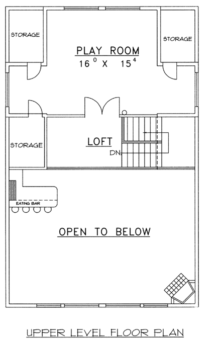 Narrow Lot, One-Story House Plan 87176 with 3 Beds, 3 Baths, 2 Car Garage Second Level Plan