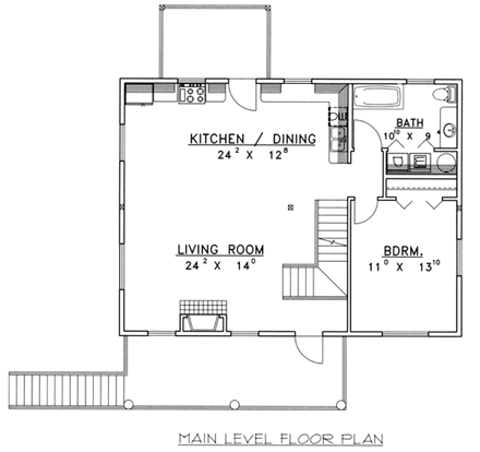 Traditional House Plan 87226 with 3 Beds, 3 Baths, 1 Car Garage First Level Plan