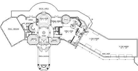 Traditional House Plan 87288 with 7 Beds, 9 Baths, 5 Car Garage First Level Plan