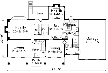 Colonial House Plan 87304 with 4 Beds, 5 Baths, 3 Car Garage First Level Plan