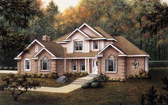 Traditional House Plan 87306 with 4 Beds, 4 Baths, 2 Car Garage Elevation