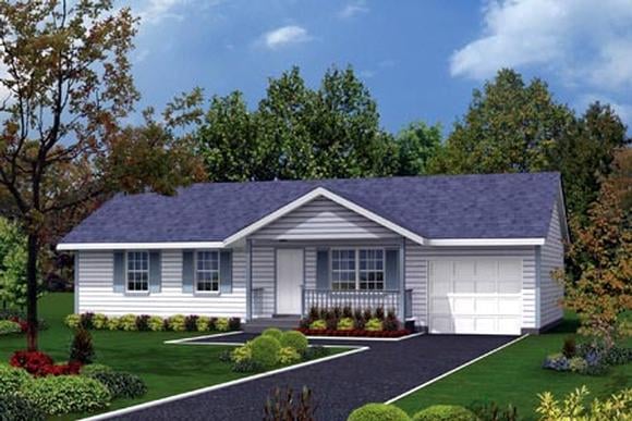Country, One-Story, Ranch, Traditional House Plan 87322 with 3 Beds, 1 Baths, 1 Car Garage Elevation