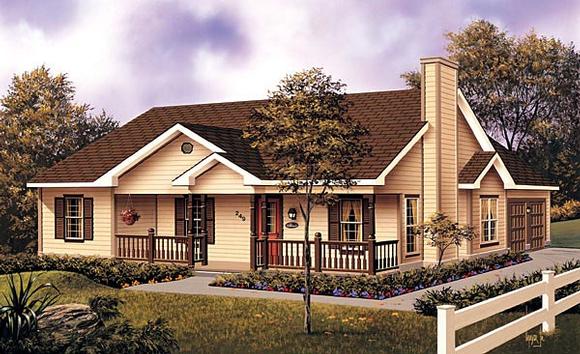 Country House Plan 87330 with 3 Beds, 2 Baths, 2 Car Garage Elevation