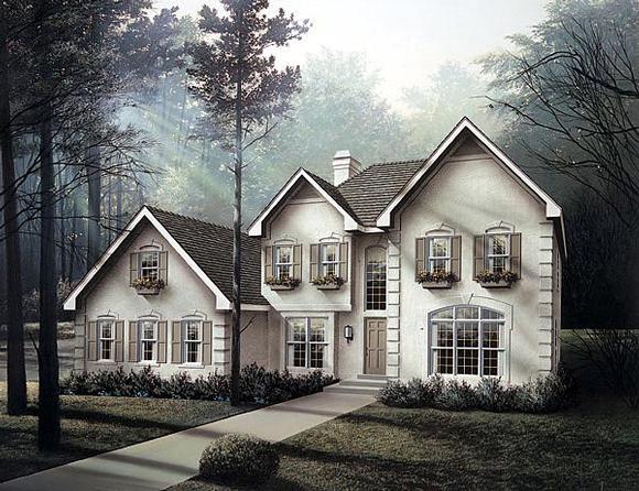 Traditional House Plan 87340 with 4 Beds, 5 Baths, 2 Car Garage Elevation