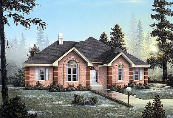One-Story, Traditional House Plan 87343 with 4 Beds, 2 Baths, 2 Car Garage Elevation