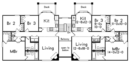 Mediterranean Multi-Family Plan 87349 with 12 Beds, 8 Baths, 4 Car Garage Second Level Plan