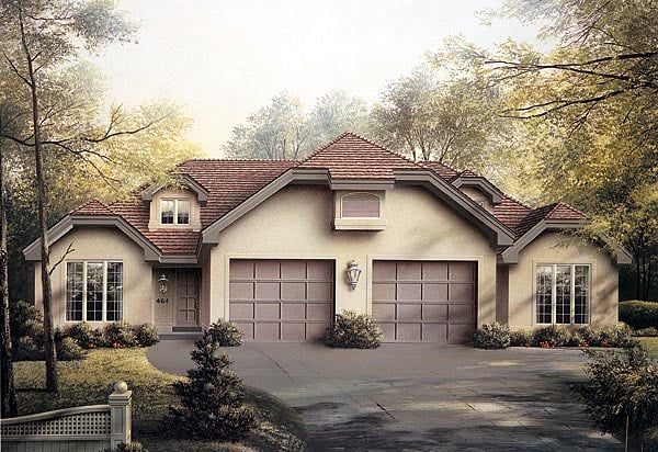 Traditional Multi-Family Plan 87352 with 4 Beds, 4 Baths, 2 Car Garage Elevation